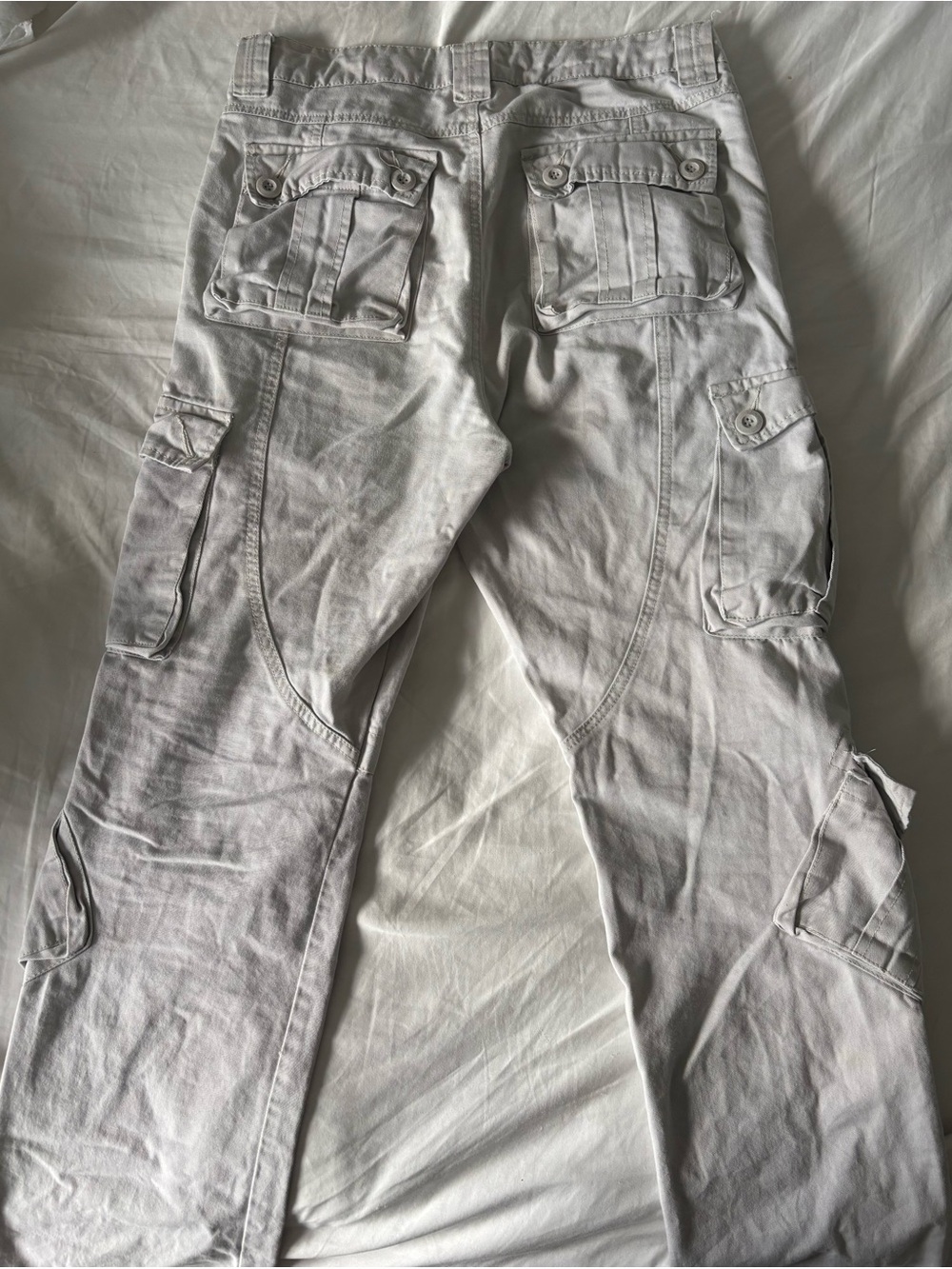 White vintage Matchstick baggy cargo pants